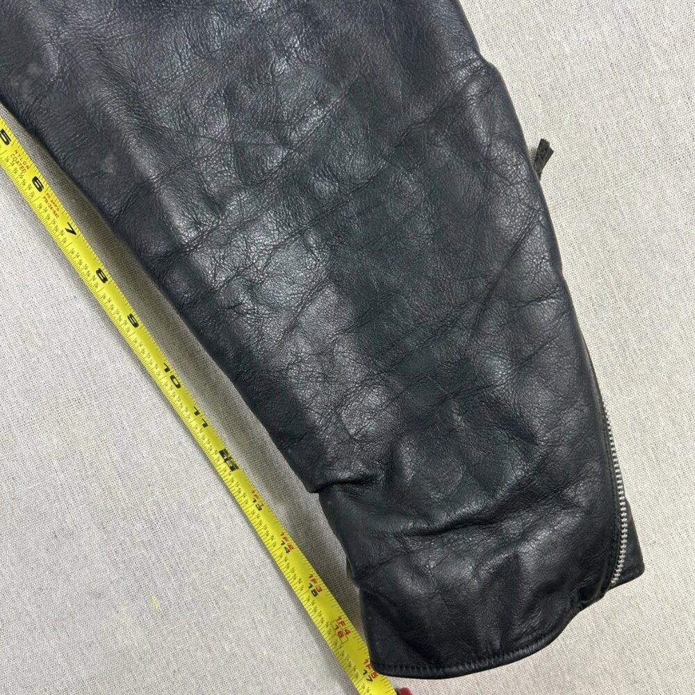 VTG Harley Davidson Mens Black Leather Biker Jacket Mon Valley Chapter HOG 46 - Picture 14 of 15